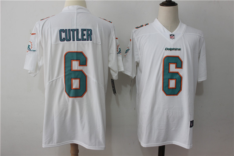 Men's Miami Dolphins Jay Cutler #6 White Jersey